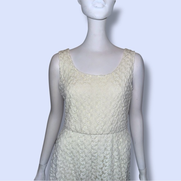 Anthropologie Lily Rose Dress Ivory Lace Fit & Flare Mini Size Small Euro Summer - Picture 13 of 16